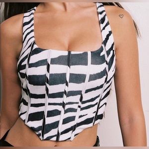 Tiger Mist zebra print corset top - 'Ciara Top'